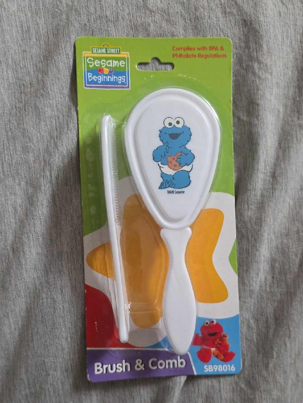 Sesame Beginnings Cookie Monster Brush & Comb - White